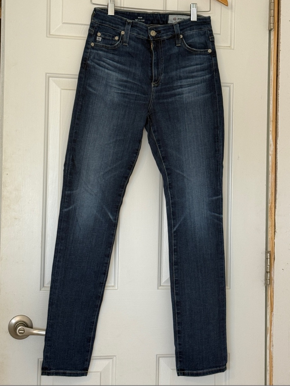 AG Adriano Goldschmied MARI high-rise straight Dark Indigo Skinny Jeans